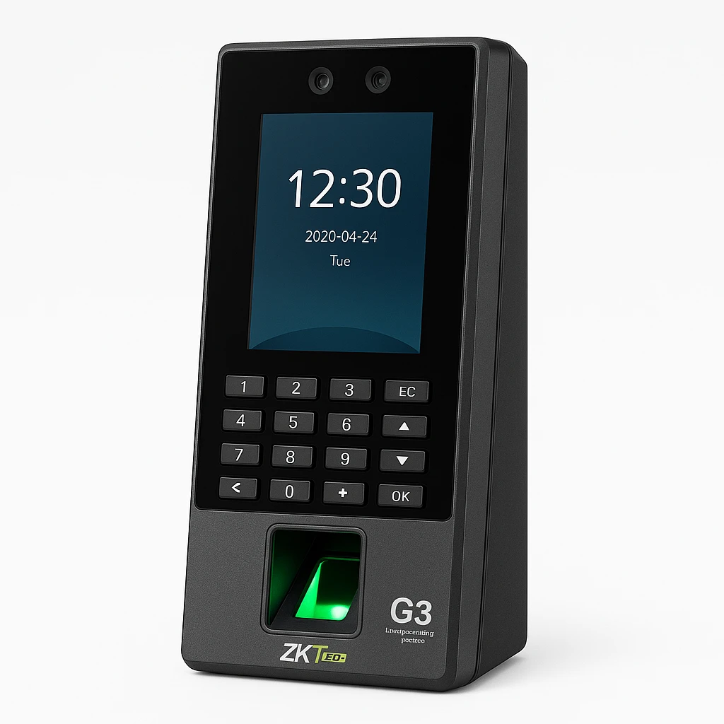 ZKTeco G3 Teminal Multi-Biométrica para Control de Acceso - 1.2GHz Dual Core CPU - Detección de Rostro Duplicado - Capacidad de Huellas: 5.000 - Capacidad de Rostros: 3.000 (1:N) / 4.000 (1:1