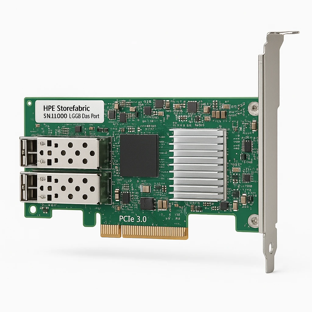HPE StoreFabric SN1100Q 16Gb Dual Port - Adaptador de bus de host - PCIe 3.0 perfil bajo - 16Gb Fibre Channel x 2 - para ProLiant DL325 Gen10, DL345 Gen10, DL365 Gen10, DX360 Gen10, XL220n Ge