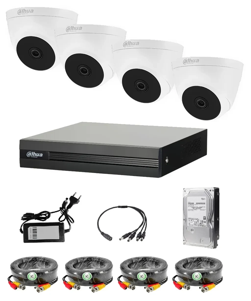 DH-KIT/XVR1B04-1T/4-T1A21N-0360B . KIT 4CH DAHUA HDCVI. INCL. 1 HDD DE 1TB.