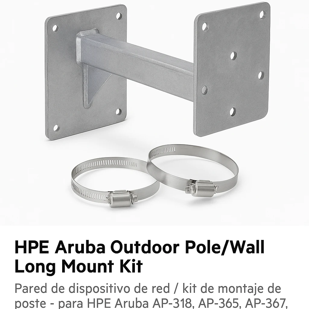 HPE Aruba Outdoor Pole/Wall Long Mount Kit - Pared de dispositivo de red / kit de montaje de poste - para HPE Aruba AP-318, AP-365, AP-367, AP-374, AP-375, AP-377, AP-585EX, AP-587EX