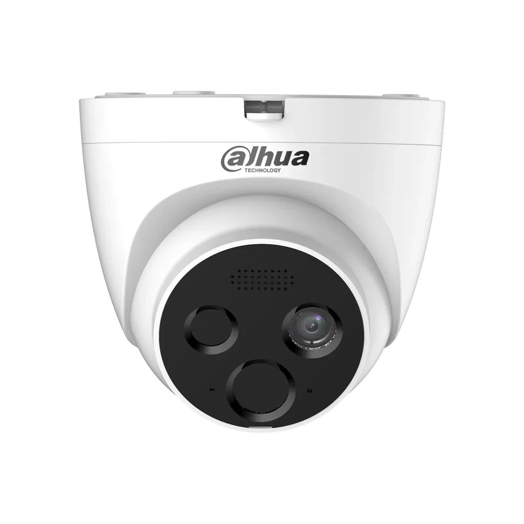 DHI-HY-FT121LDN-TD1F4. Cámara IP con detección de fuego tipo eyeball, lente térmico de 1.2mm óptico de 4mm 4MP IA(detección de flama / rastreo de puntos fríos o calientes)