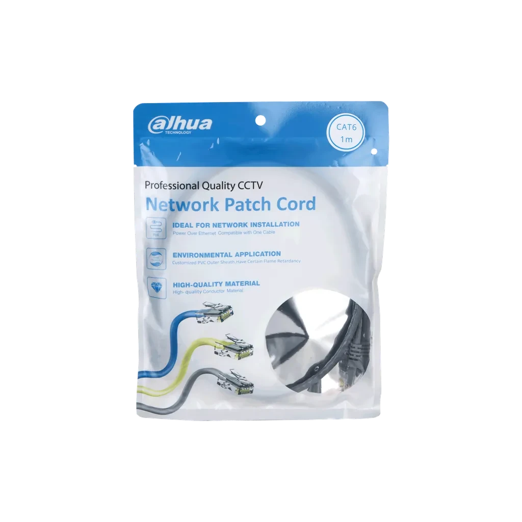 DH-PFM972-6U-1-GR. Patch cord 1 metro Dahua categoría 6 de 24AWG COLOR GRIS