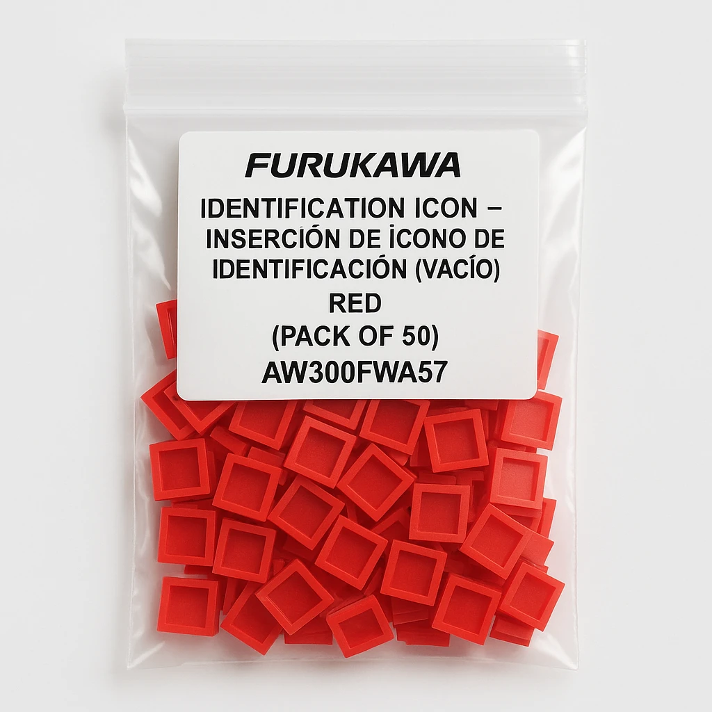 Furukawa Identification Icon - Inserción de incono de identificación (vacío) - rojo (paquete de 50)