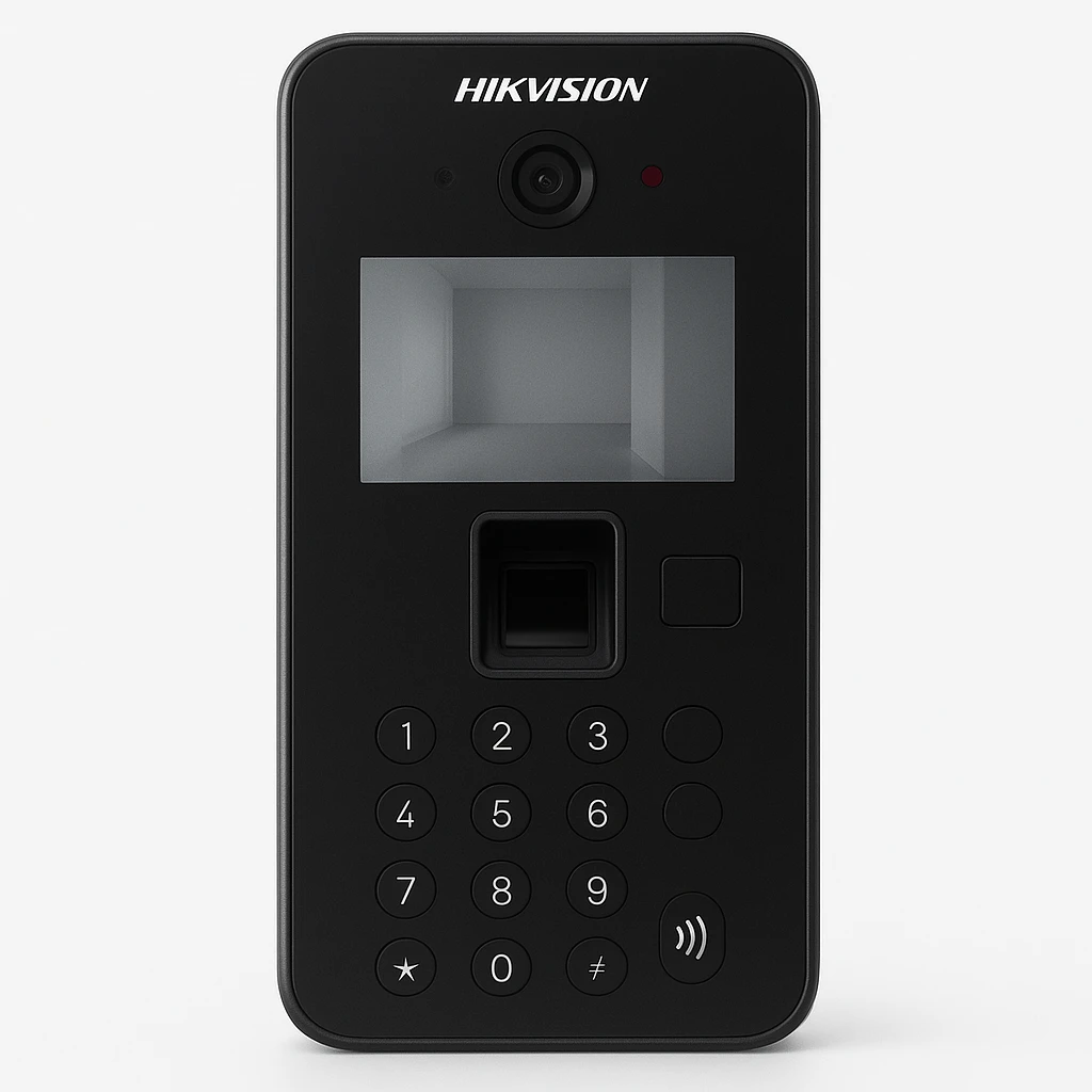 Hikvision - Terminal de control de acceso con lector de huellas dactilares y cámara - inalámbrico, cableado - Wi-Fi, Mifare - 10/100 Ethernet