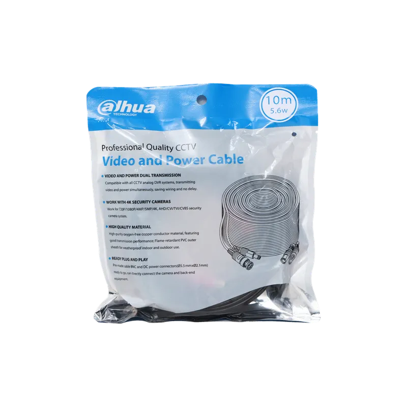 DH-PFM942I-10-5. ROLLO CABLE COAXIAL DAHUA CON ALIMENTACIÓN 10MTS.