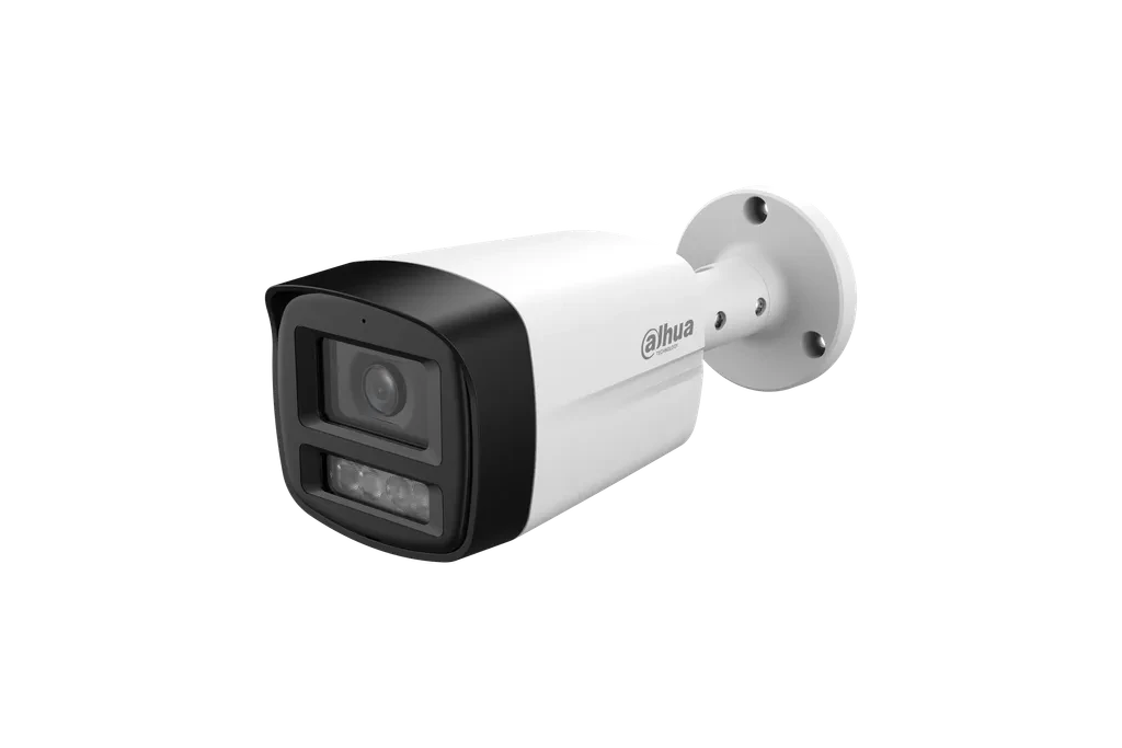 DH-HAC-HFW1509TLMN-A-LED-0280B-S3. Cámara HDCVI Dahua tipo bullet 5MP Full color iluminación hasta 40m lente fijo 2.8mm protección IP67 carcasa plástica metálica.