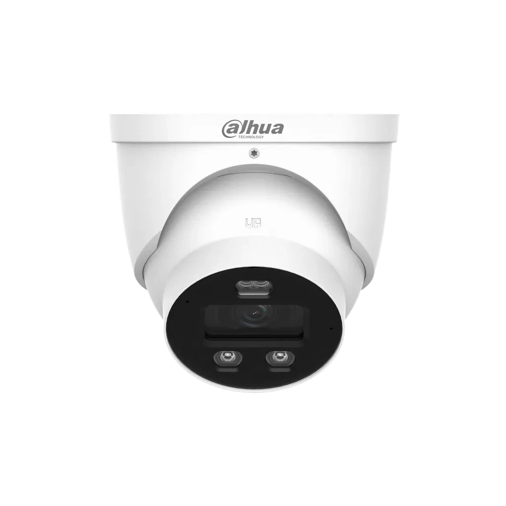 DH-IPC-HDW3449H-AS-PV-0280B-PRO. Cámara IP Dahua tipo Eyeball de 4MP lente fijo de 2.8mm con tecnología doble iluminación y disuasión activa