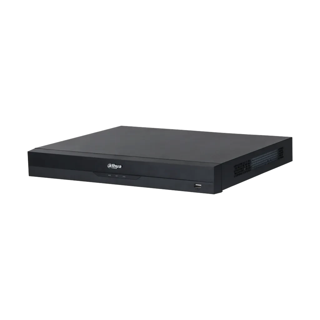 DHI-NVR4208-8P-E. NVR Dahua de 8 canales Serie 4xxx-EI 8 Puertos Poe soporta hasta 2 Discos Duros de hasta 16TB.