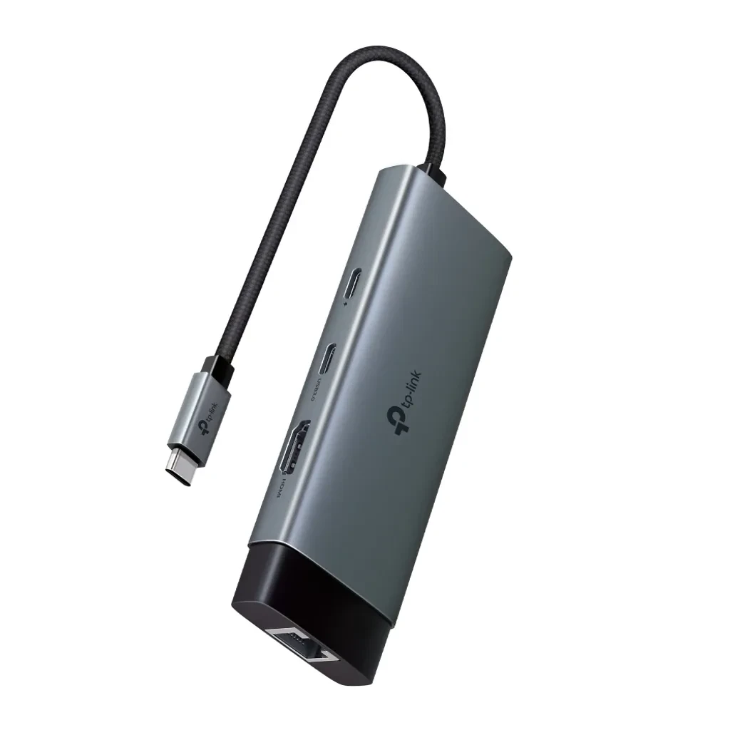 UH6120C. Adaptador USB-C 6 en 1 puerta de red 1Gbps, 1 HDMI 4K@60Hz, 1 USB Tipo-c 5Gbps 2 USB Tipo-A 5Gbps, 1 PD de 100W