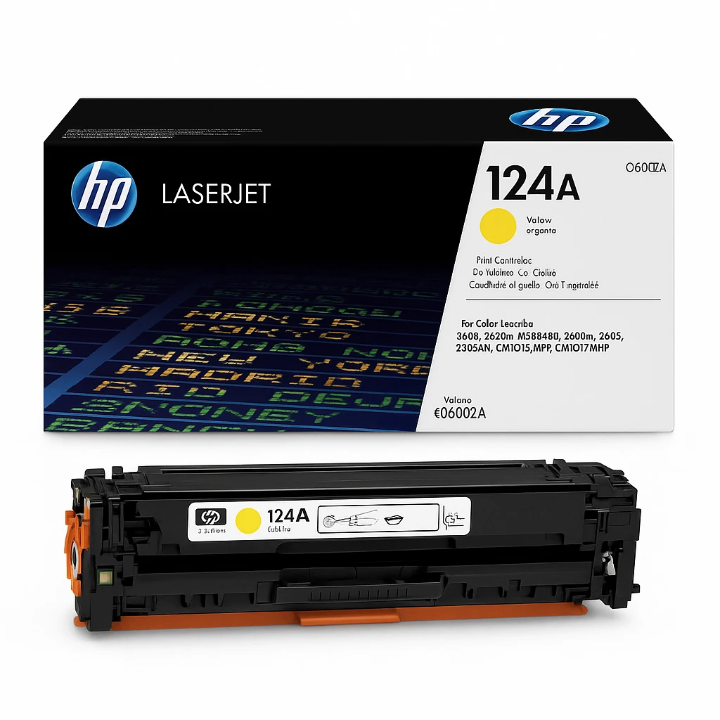 HP 124A - Amarillo - original - LaserJet - cartucho de tóner (Q6002A) - para Color LaserJet 1600, 2600n, 2605, 2605dn, 2605dtn, CM1015 MFP, CM1017 MFP