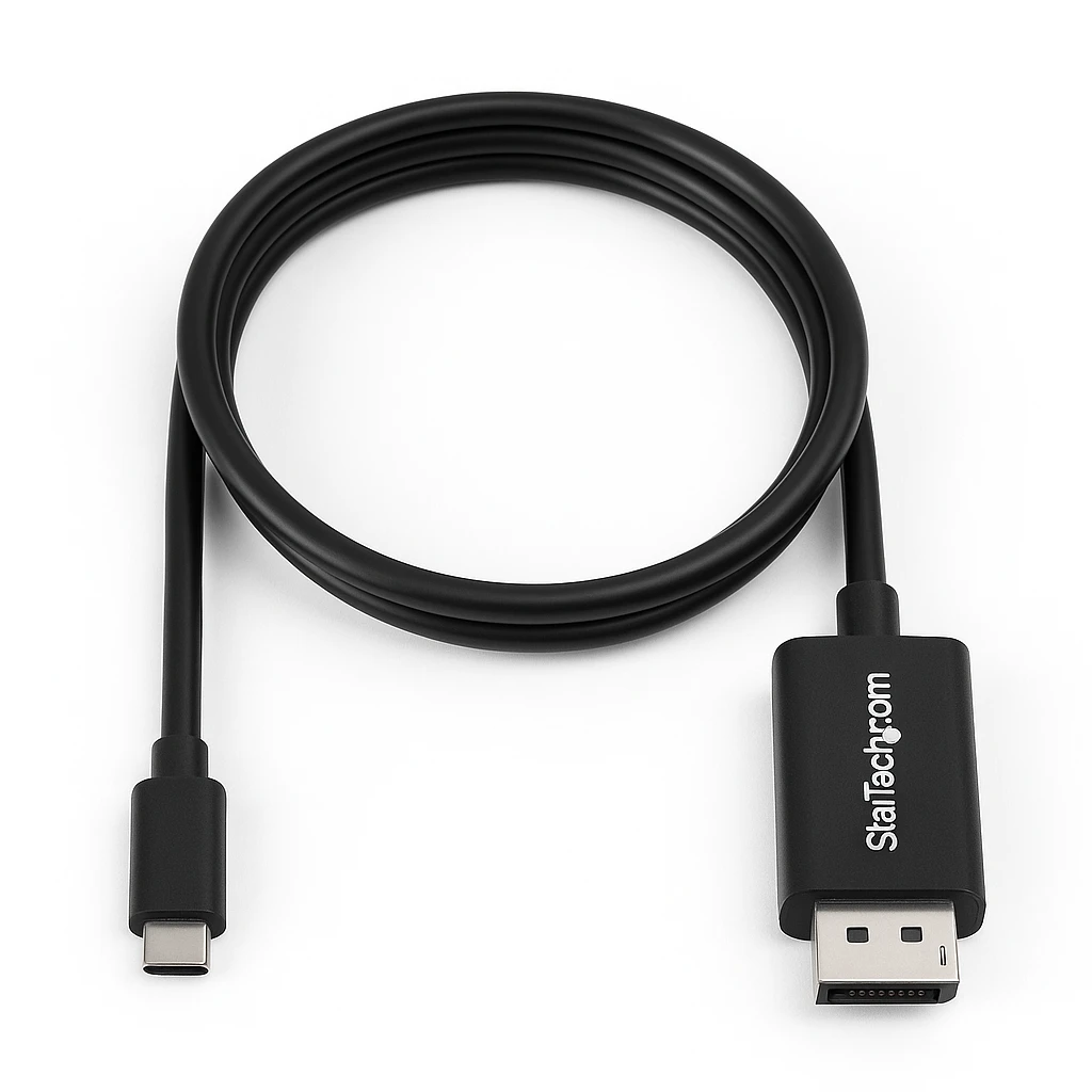 StarTech.com 6ft/1.8m USB C to DisplayPort 1.2 Cable 4K 60Hz, USB-C to DisplayPort Adapter Cable HBR2, USB Type-C DP Alt Mode to DP Monitor Video Cable, Works with Thunderbolt 3, Black - USB-