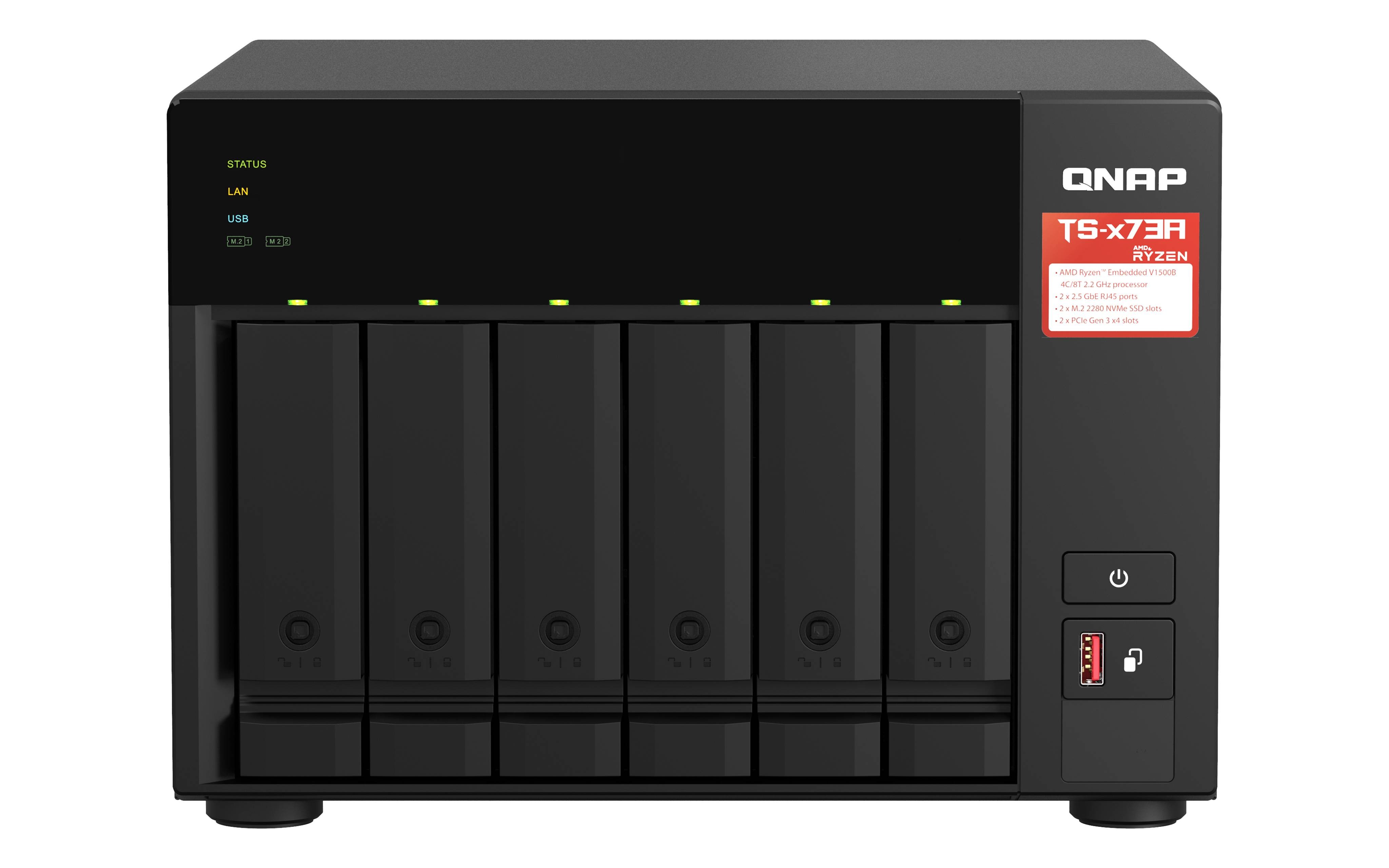 QNAP TS-673A - Servidor NAS - 6 compartimentos - SATA 6Gb/s - RAM 8 GB - 2.5 Gigabit Ethernet