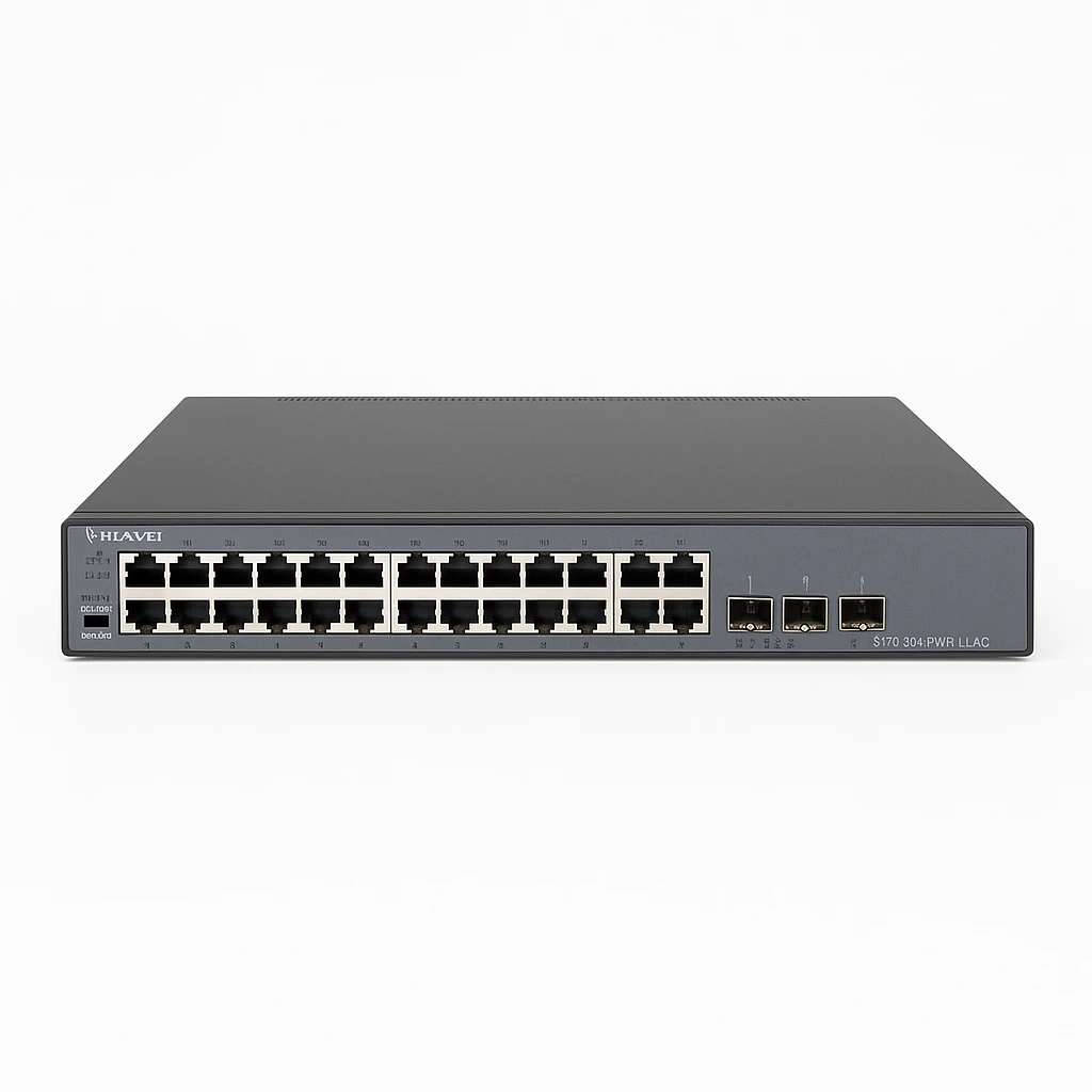 Huawei S5720-28X-PWR-LI-AC - Conmutador - Gestionado - 24 x 1000Base-T + 4 x 10 Gigabit SFP+ - sobremesa - PoE+ (370 W)