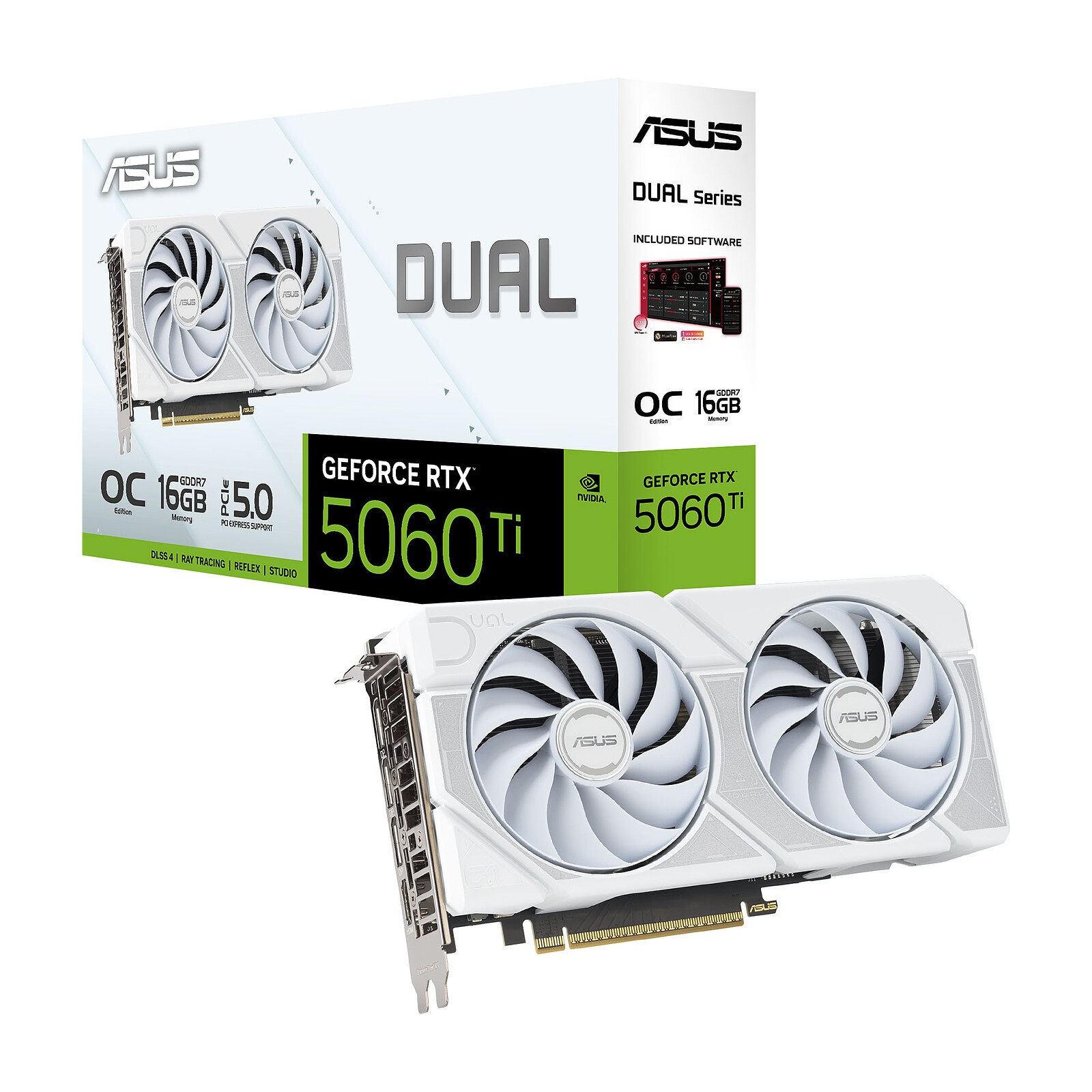 ASUS - DUAL-RTX5060TI-O16G - PCI Express 5.0 x16 - NVIDIA - GeForce RTX 5060 Ti - GDDR7 - DisplayPort / HDMI