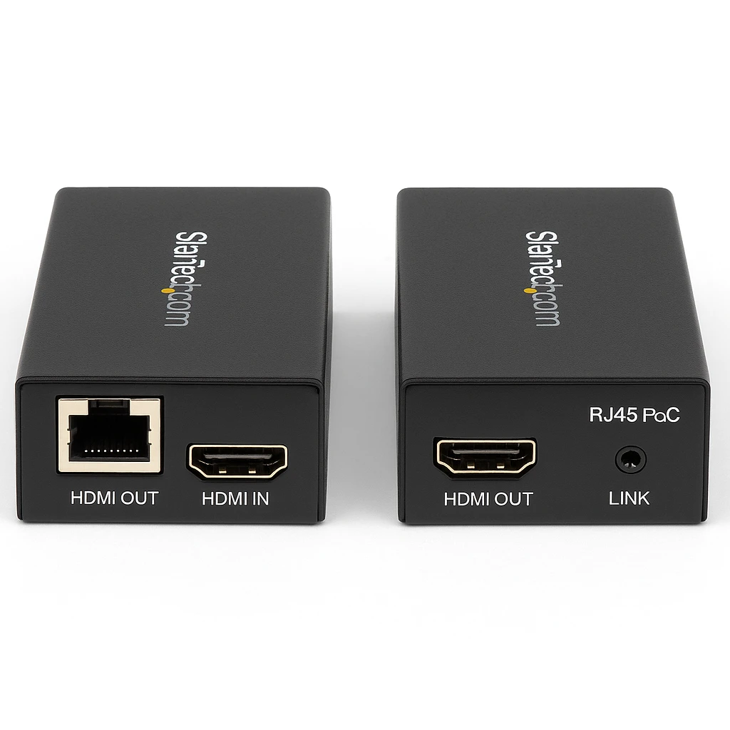 StarTech.com Kit Extensor Vídeo Audio HDMI por Cable de Red UTP Ethernet Cat5 Cat6 RJ45 con Power over Cable PoC - 50m - Alargador para vídeo/audio - sobre CAT 5e/6 - hasta 50 m - para P/N: S