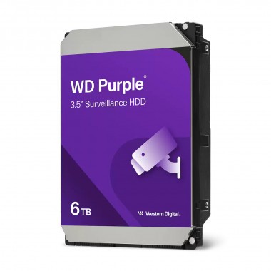 WD Purple WD64PURZ - Disco duro - 6 TB - vigilancia - interno - 3.5" - SATA 6Gb/s - 5400 rpm - búfer: 256 MB