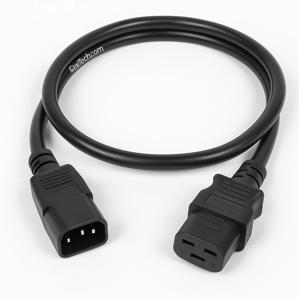 StarTech.com Cable 91cm 14 AWG Adaptador Jumper Bridge IEC C14 a IEC C15 para Servidor UPS - Cable de alimentación - IEC 60320 C14 a IEC 60320 C15 - CA 250 V - 90 cm - moldeado - negro