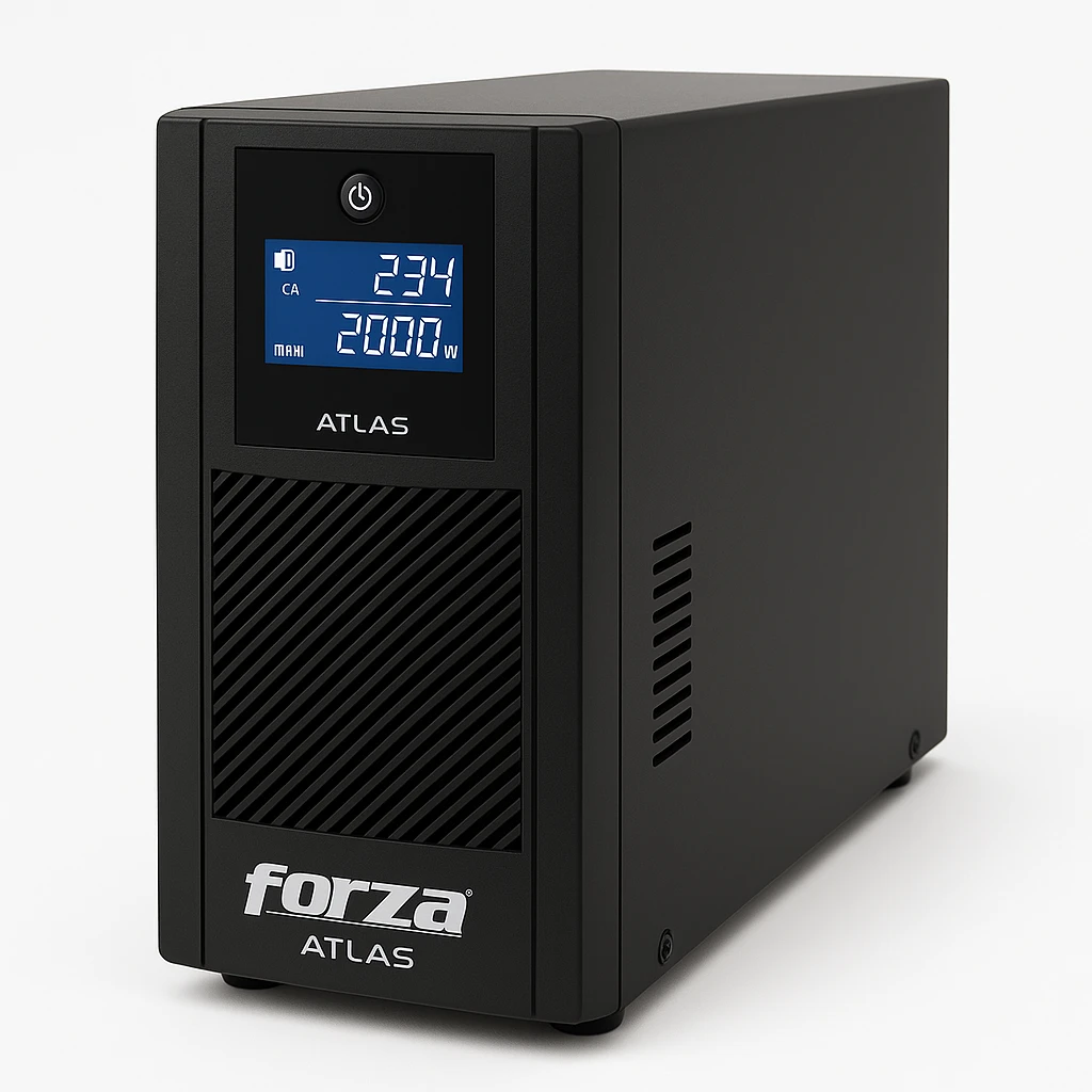 Forza Atlas FDC-2012R-I - UPS - CA 200-240 V - 2000 vatios - 2000 VA - 9 Ah - RS-232, USB - conectores de salida: 8