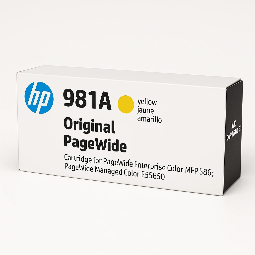 HP 981A - 69 ml - amarillo - original - PageWide - cartucho de tinta - para PageWide Enterprise Color MFP 586; PageWide Managed Color E55650