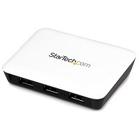 StarTech.com Adaptador de Red NIC Gigabit Ethernet Externo USB 3.0 con Hub Concentrador Ladrón SuperSpeed 3 Puertos con Corriente - Blanco - Hub - 3 x SuperSpeed USB 3.0 + 1 x 10/100/1000 - s