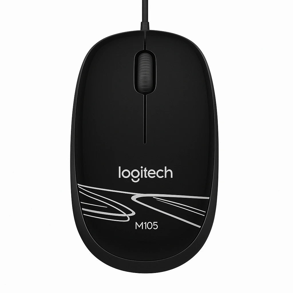Logitech M105 - Ratón - óptico - cableado - USB - negro