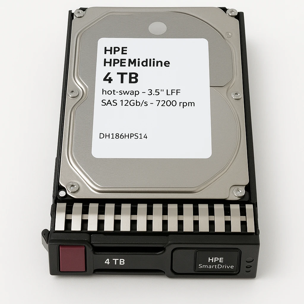 HPE Midline - Disco duro - 4 TB - hot-swap - 3.5" LFF - SAS 12Gb/s - 7200 rpm - con HPE SmartDrive carrier