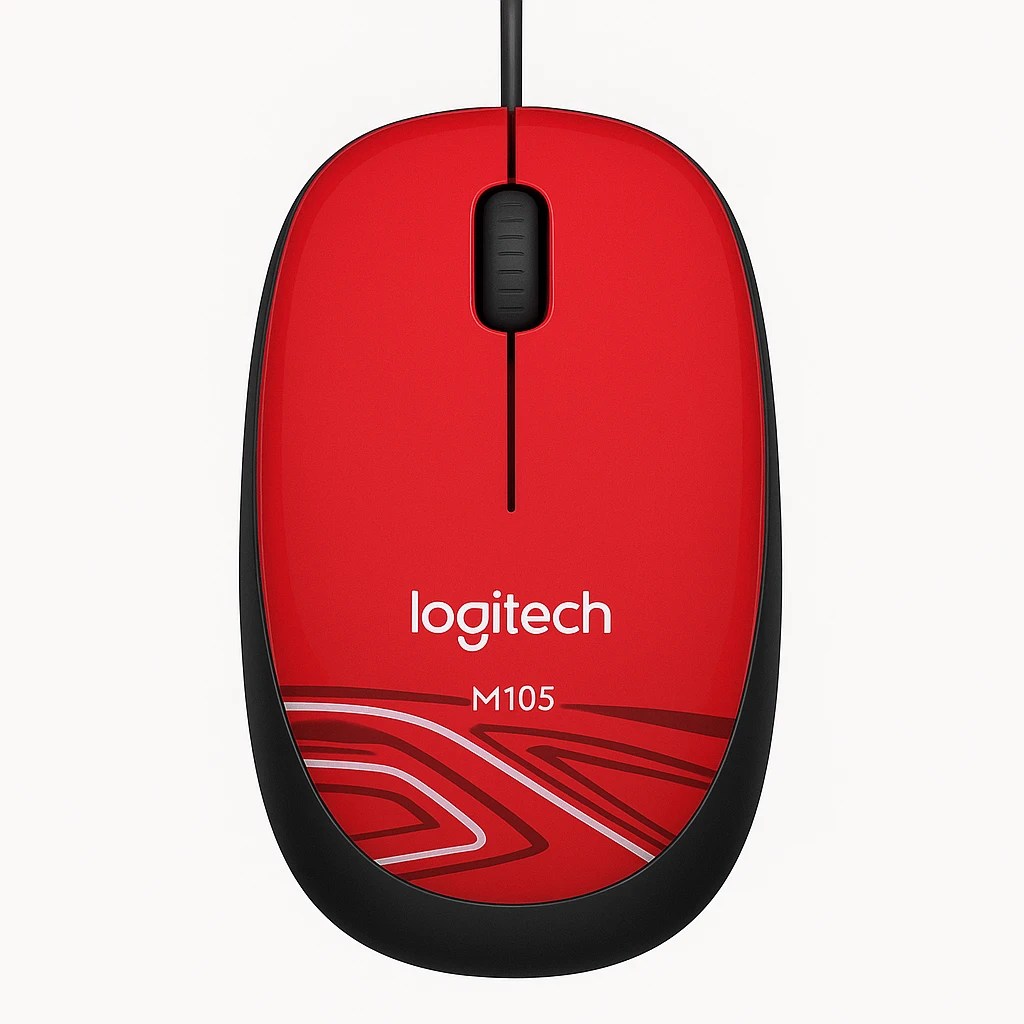 Logitech M105 - Ratón - óptico - cableado - USB - rojo