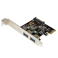 StarTech.com Adaptador Tarjeta Controladora PCI Express PCI-E 2 Puertos USB 3.0 Externos con Alimentación SATA - 2x USB A - Hub Interno - Adaptador USB - PCIe - USB 3.0 x 2 - para P/N: S3510S