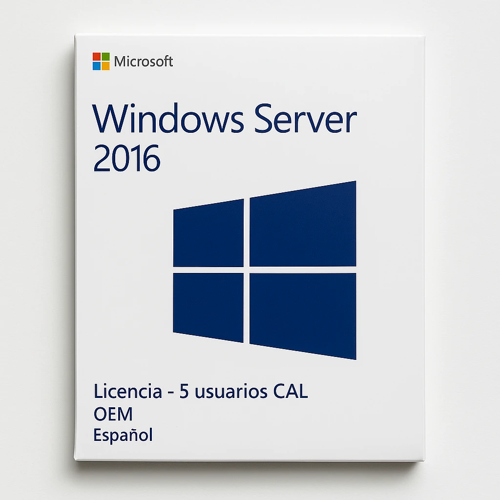 Microsoft Windows Server 2016 - Licencia - 5 usuarios CAL - OEM - Español