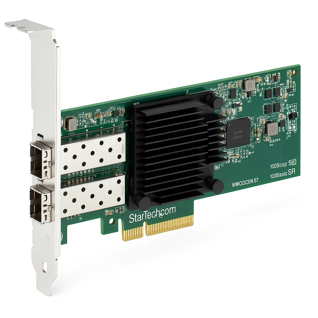 StarTech.com Tarjeta PCI Express de Red de Fibra de 10GB con 2 Puertos de SFP+ Abiertos - Chipset Intel 82599 - Adaptador de red - PCIe 2.0 x8 perfil bajo - 10GbE - 10GBase-LR, 10GBase-SR, 10