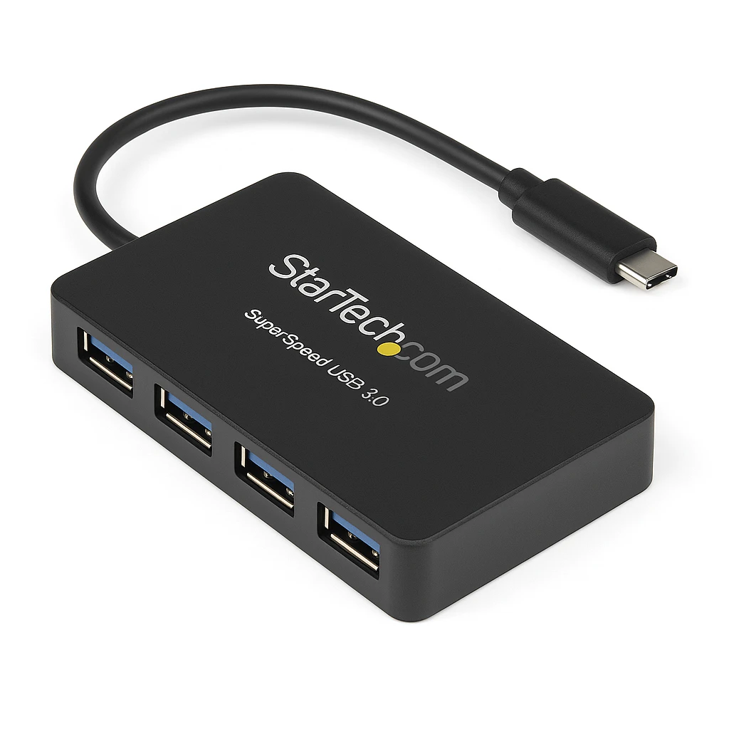 StarTech.com Hub Concentrador USB 3.0 de 4 Puertos Ladrón USB-C a 4x USB A Alimentado por el Bus -  Conversor de USB C a USB Convencional - Hub - 4 x SuperSpeed USB 3.0 - sobremesa