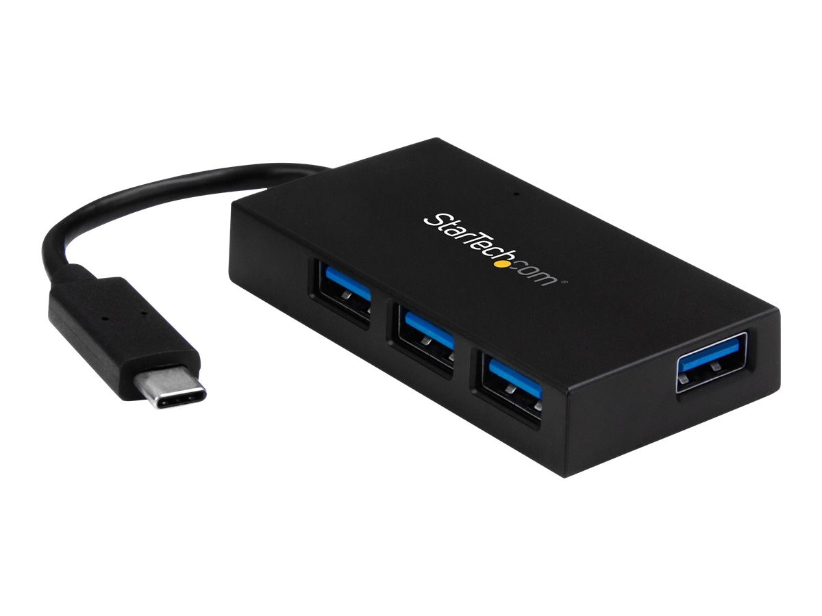 StarTech.com Hub USB C de 4 Puertos - Ladrón USB Tipo-C con 4 Puertos USB-A (USB 3.0/3.1 Gen 1 SuperSpeed 5Gbps) Bus USB o Autoalimentación - Hub de Carga Portátil USB-C a USB-A BC 1.2 (HB30C