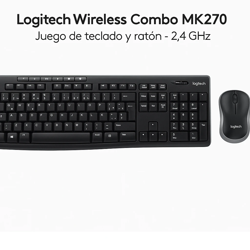 Logitech Wireless Combo MK270 - Juego de teclado y ratón - 2.4 GHz en Español