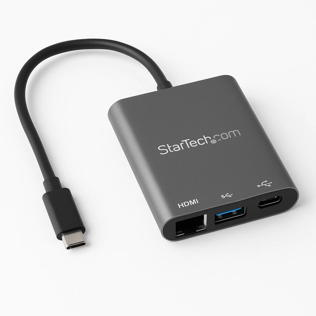 StarTech.com Adaptador Multipuertos USB C - Mini Dock Portátil USB-C 4K HDMI - Gigabit Ethernet - Hub USB 3.0  (1x USB-A 1x USB-C) - Adaptador Multi USB TipoC - Compatible con Thunderbolt 3 (