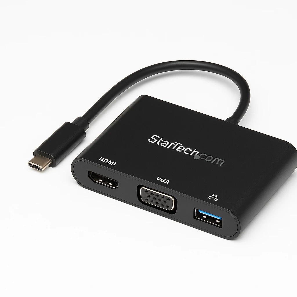 StarTech.com Adaptador Multipuertos USB-C - Dock USB-C Portátil con HDMI 4K o VGA 1080p - GB Ethernet, 5Gbps USB-A 3.0 - Adaptador Conversor AV Digital USB-C - Reemplazado por DKT31CHVL (DKT3
