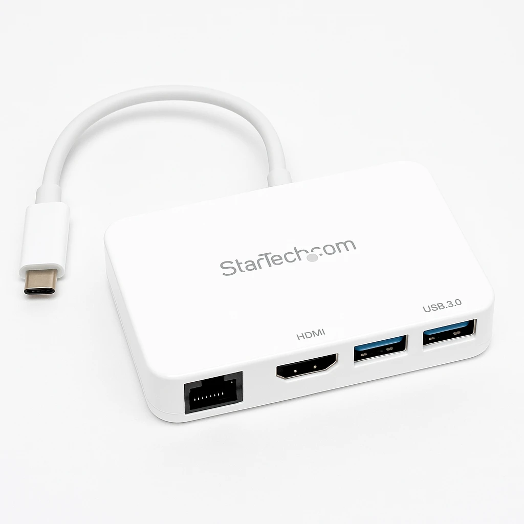 StarTech.com Adaptador Multipuertos USB-C - Docking Station Portátil USB-C 4K HDMI - Entrega de Potencia 60W - GbE - Hub 2x USB-A 3.0- Mini Dock Portátil USB C para Portátiles - Blanco (DKT30