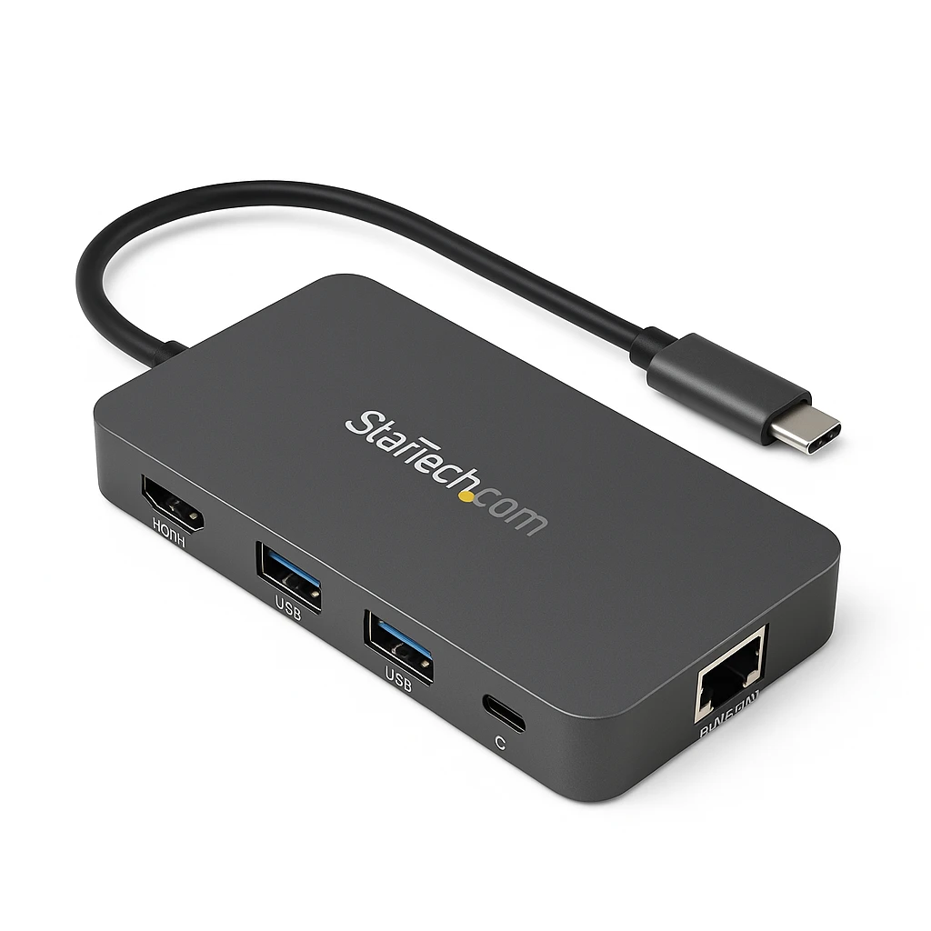 StarTech.com Adaptador Multipuertos USB-C - Docking Station Portátil USB-C 4K HDMI - con Entrega de Potencia de 60W - GbE - Hub 2x USB-A 3.0- Mini Dock Portátil USB Tipo C para Portátiles (DK