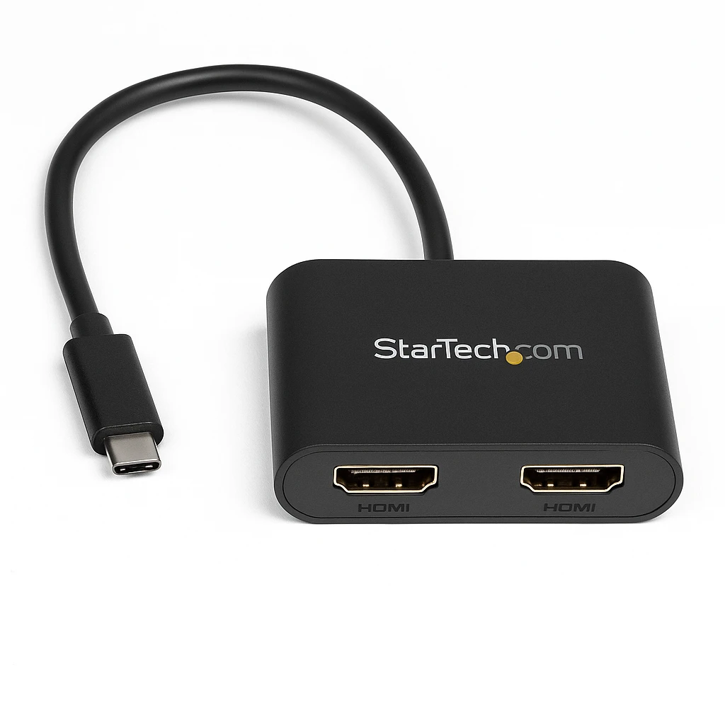 StarTech.com 2-Port Multi Monitor Adapter, USB-C to 2x HDMI Video Splitter, USB Type-C DP Alt Mode to HDMI MST Hub, Dual 4K 30Hz or 1080p 60Hz, Compatible with Thunderbolt 3, Windows Only - M