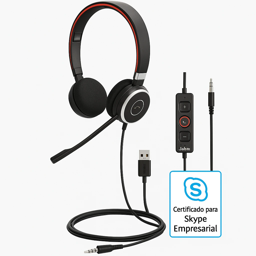 Jabra Evolve 40 MS stereo - Auricular - en oreja - cableado - USB, conector de 3,5 mm - Certificado para Skype Empresarial