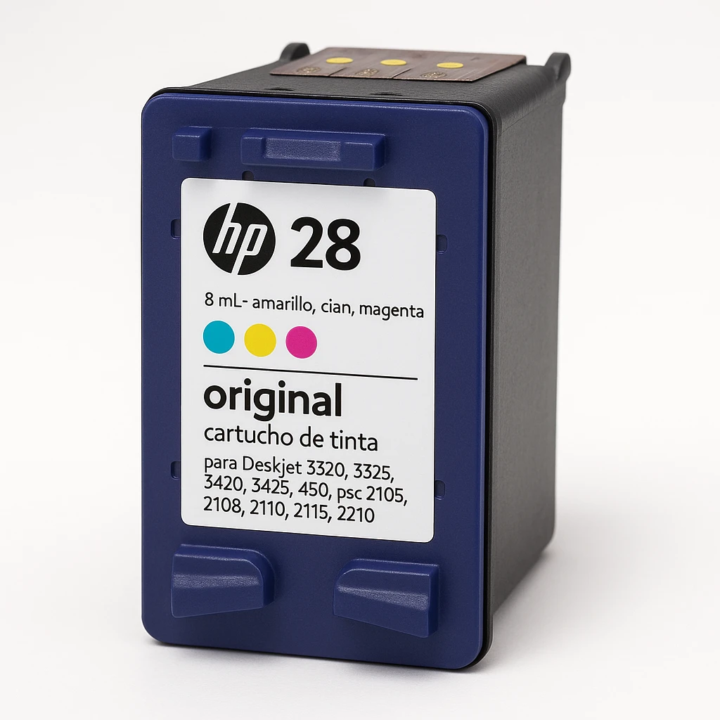 HP 28 - 8 ml - amarillo, cián, magenta - original - cartucho de tinta - para Deskjet 3320, 3325, 3420, 3425, 450; psc 2105, 2108, 2110, 2115, 2210