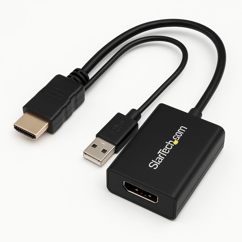 StarTech.com 4K 30Hz HDMI to DisplayPort Video Adapter w/ USB Power - 6 in - HDMI 1.4 (Male) to DP 1.2 (Female) Active Monitor Converter (HD2DP) - Cable adaptador - HDMI, USB (solo alimentaci