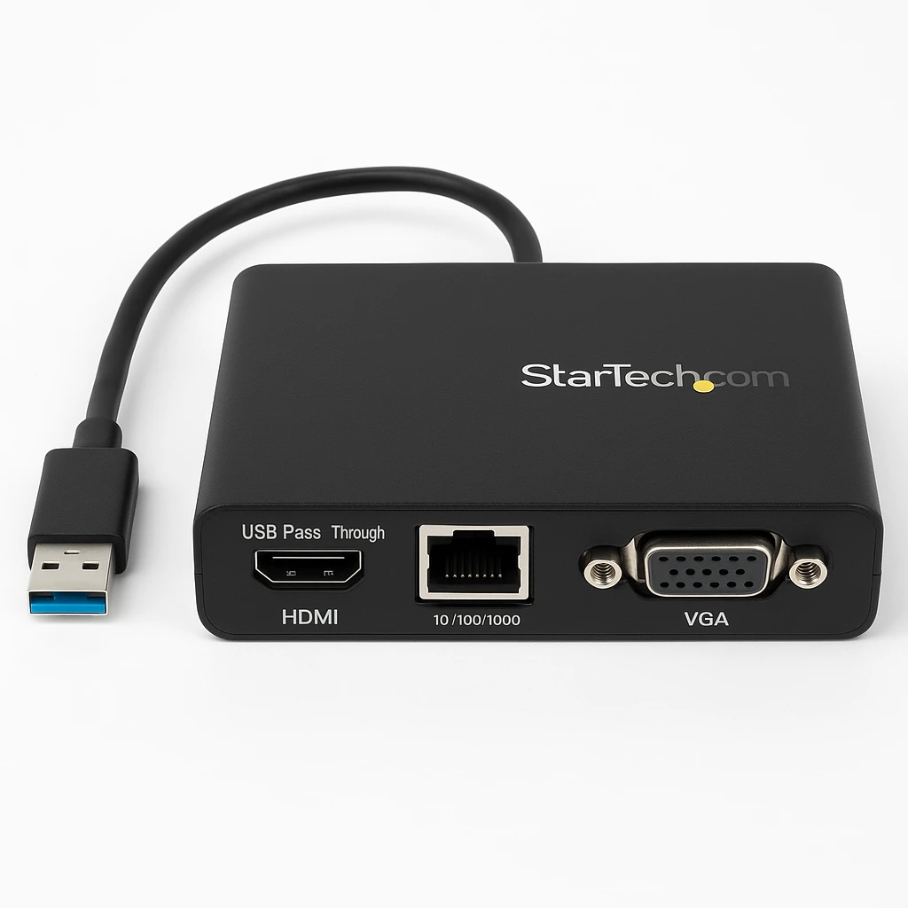 StarTech.com Replicador de Puertos USB 3.0 con HDMI o VGA, Ethernet Gigabit y USB Pass-Through - Docking Station para Portátil - Estación de conexión - USB - HDMI - 1GbE - para P/N: ARMPIVOT,