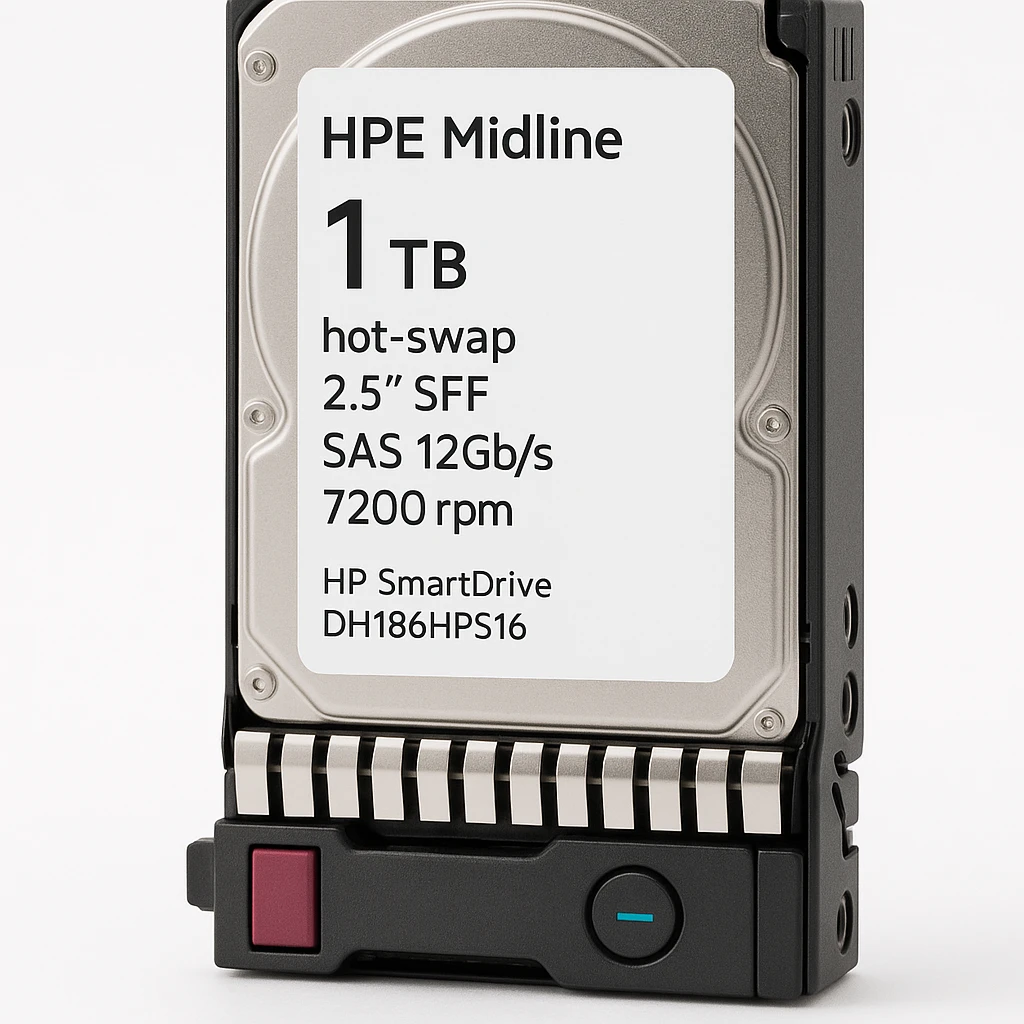 HPE Midline - Disco duro - 1 TB - hot-swap - 2.5" SFF - SAS 12Gb/s - 7200 rpm - con transporte HP SmartDrive