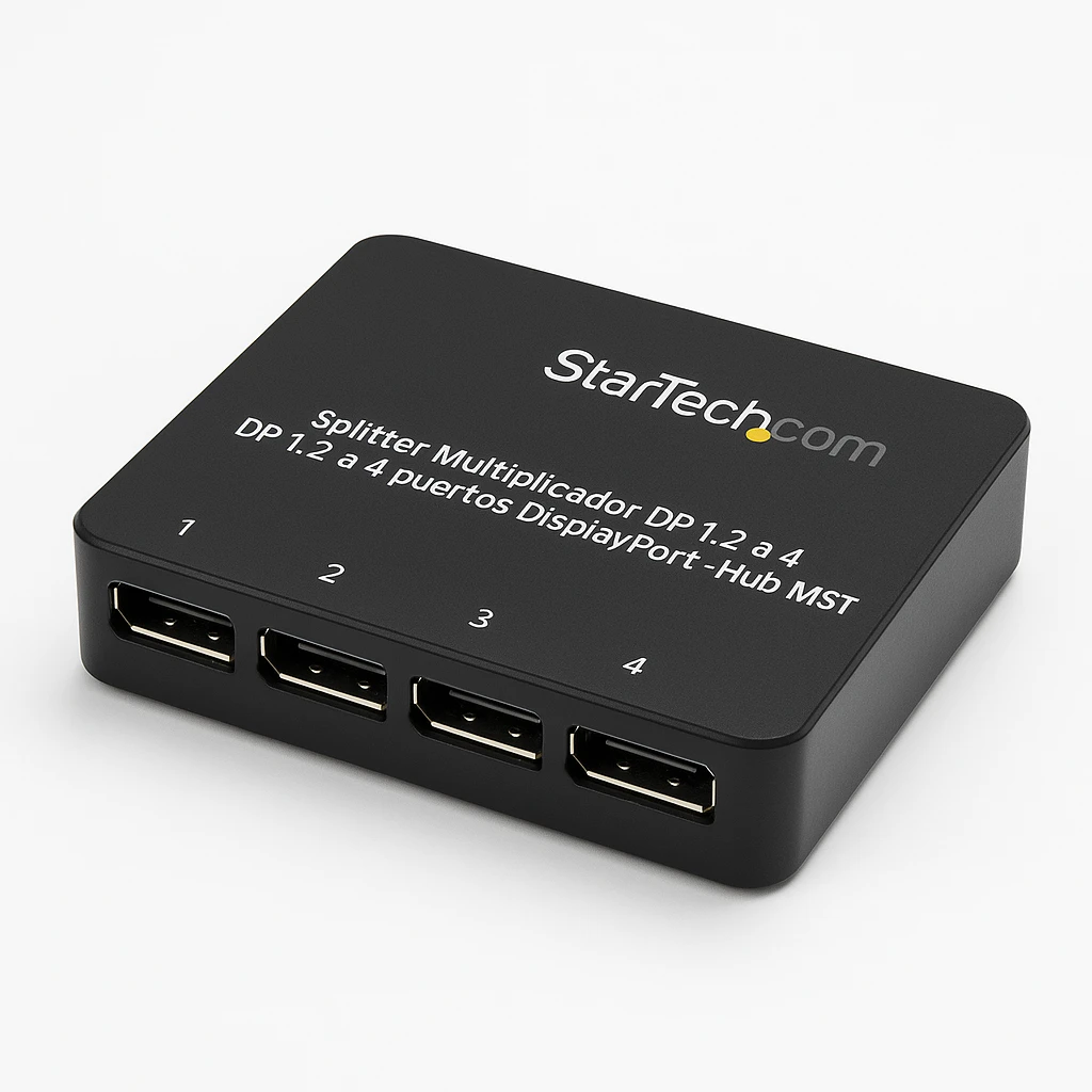 StarTech.com Splitter Multiplicador DP 1.2 a 4 puertos DisplayPort - Hub MST - Bifurcador de vídeo - 4 x DisplayPort - sobremesa - para P/N: SV231DPU34K, SVA5N3NEUA