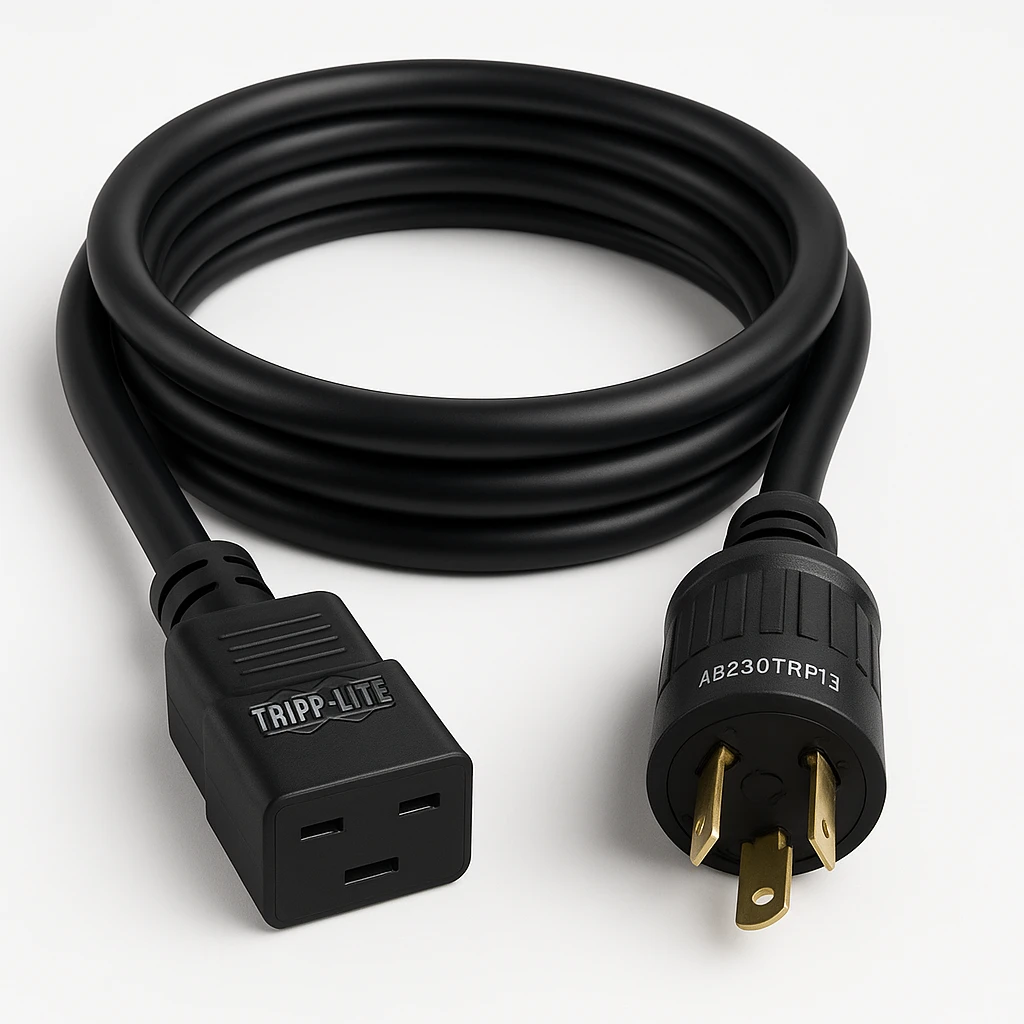 Eaton Tripp Lite Series Power Cord, C19 to NEMA L6-20 - Heavy-Duty, 20A, 250V, 12 AWG, 10 ft. (3.05 m), Black - Cable de alimentación - NEMA L6-20 (M) a IEC 60320 C19 - CA 250 V - 3 m - molde