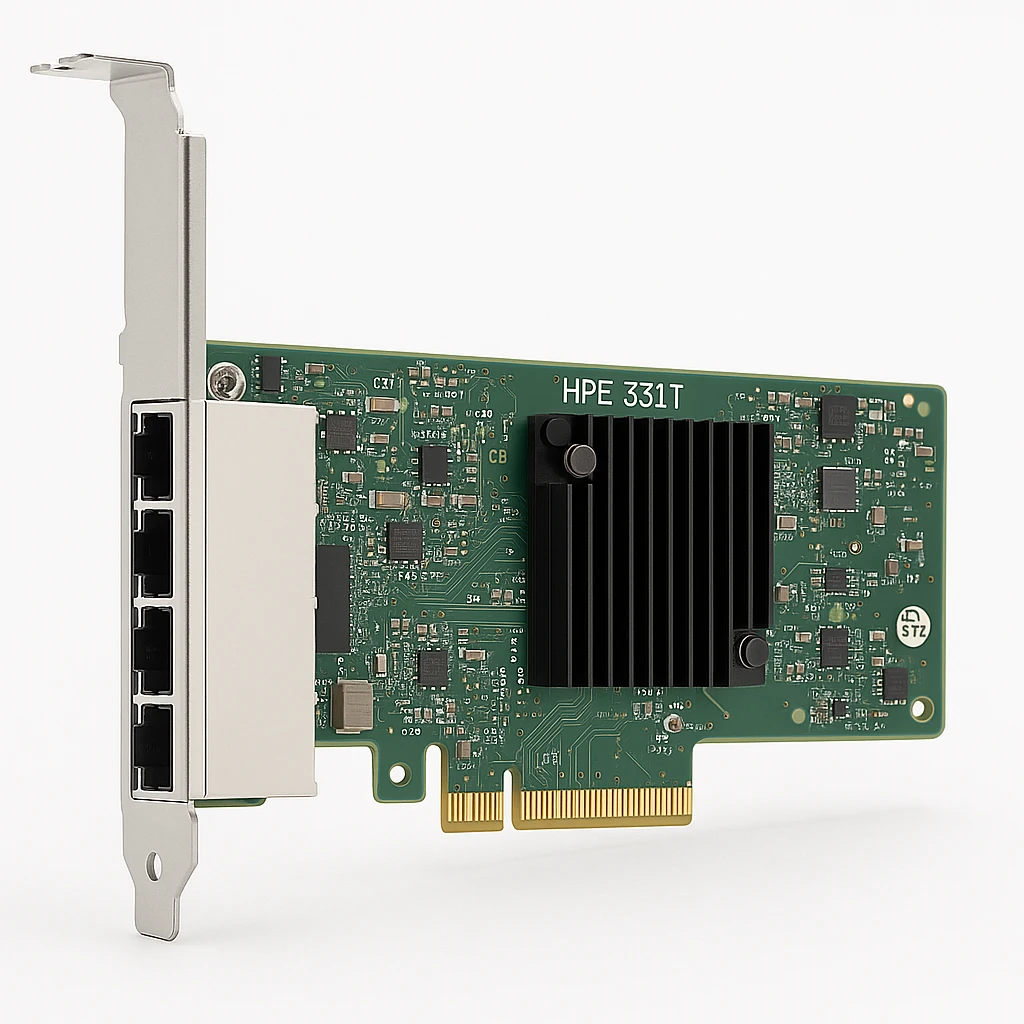 HPE 331T - Adaptador de red - PCIe 2.0 x4 perfil bajo - Gigabit Ethernet x 4 - para ProLiant DL360 Gen10, DL388p Gen8