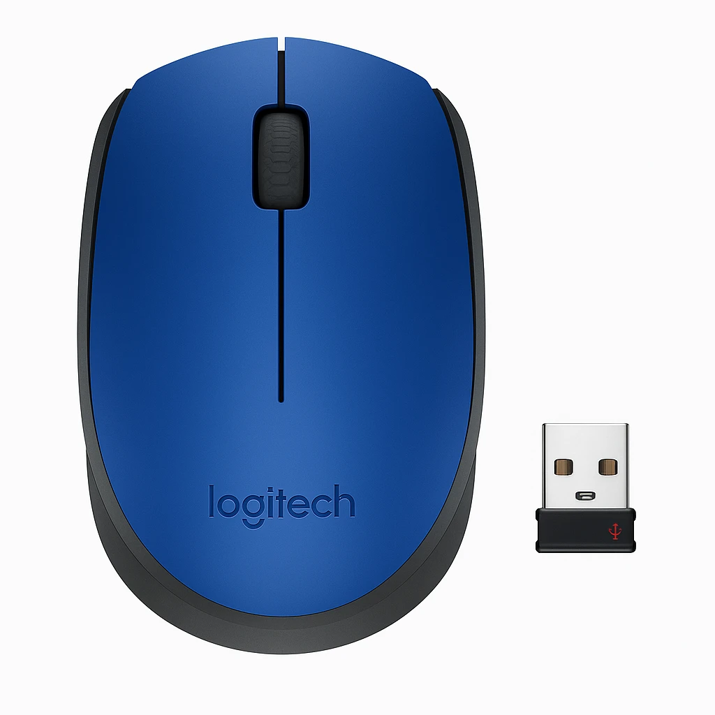 Logitech M170 - Ratón - diestro y zurdo - inalámbrico - 2.4 GHz - receptor inalámbrico USB - azul