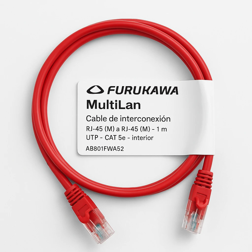 Furukawa MultiLan - Cable de interconexión - RJ-45 (M) a RJ-45 (M) - 1 m - UTP - CAT 5e - interior - rojo