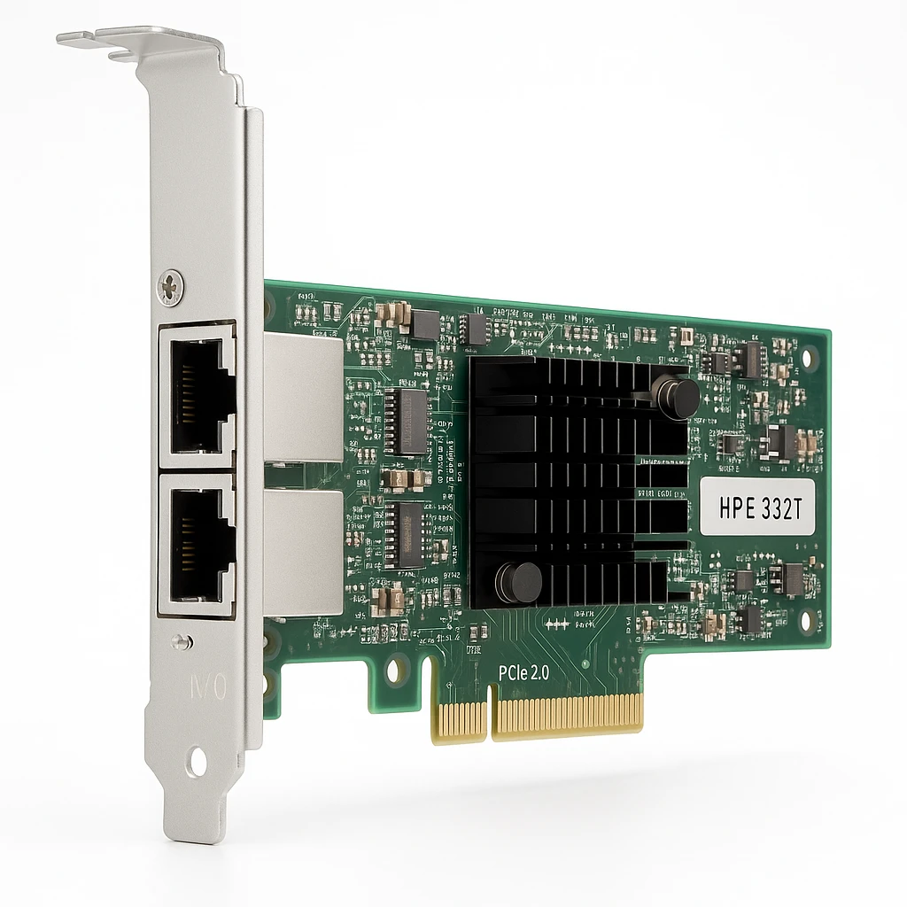 HPE 332T - Adaptador de red - PCIe 2.0 perfil bajo - Gigabit Ethernet x 2 - para ProLiant DL360 Gen10, DL388p Gen8