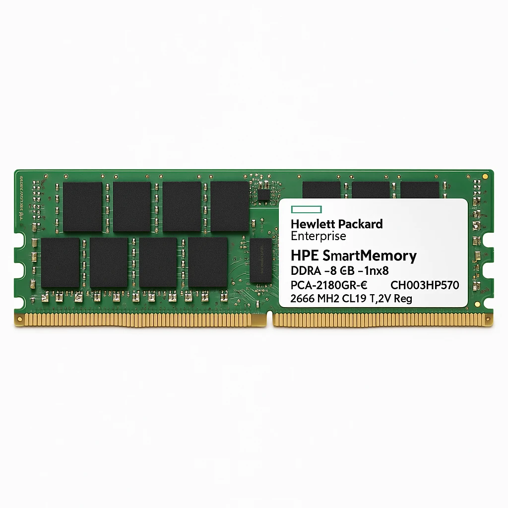 HPE SmartMemory - DDR4 - módulo - 8 GB - DIMM de 288 contactos - 2666 MHz / PC4-21300 - CL19 - 1.2 V - registrado - ECC